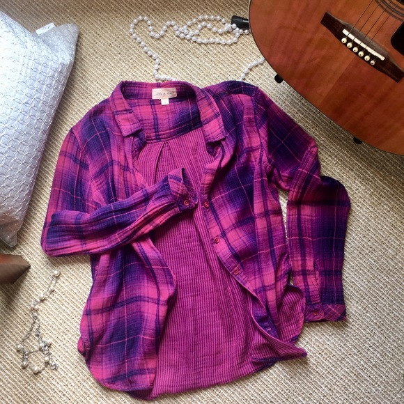 Anthropologie Tops - Anthropologie: Cloth & Stone button-down (Pink, S)